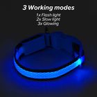 Durable Rechargeable Lighted Dog Collars Heavy Duty Nylon Webbing Material